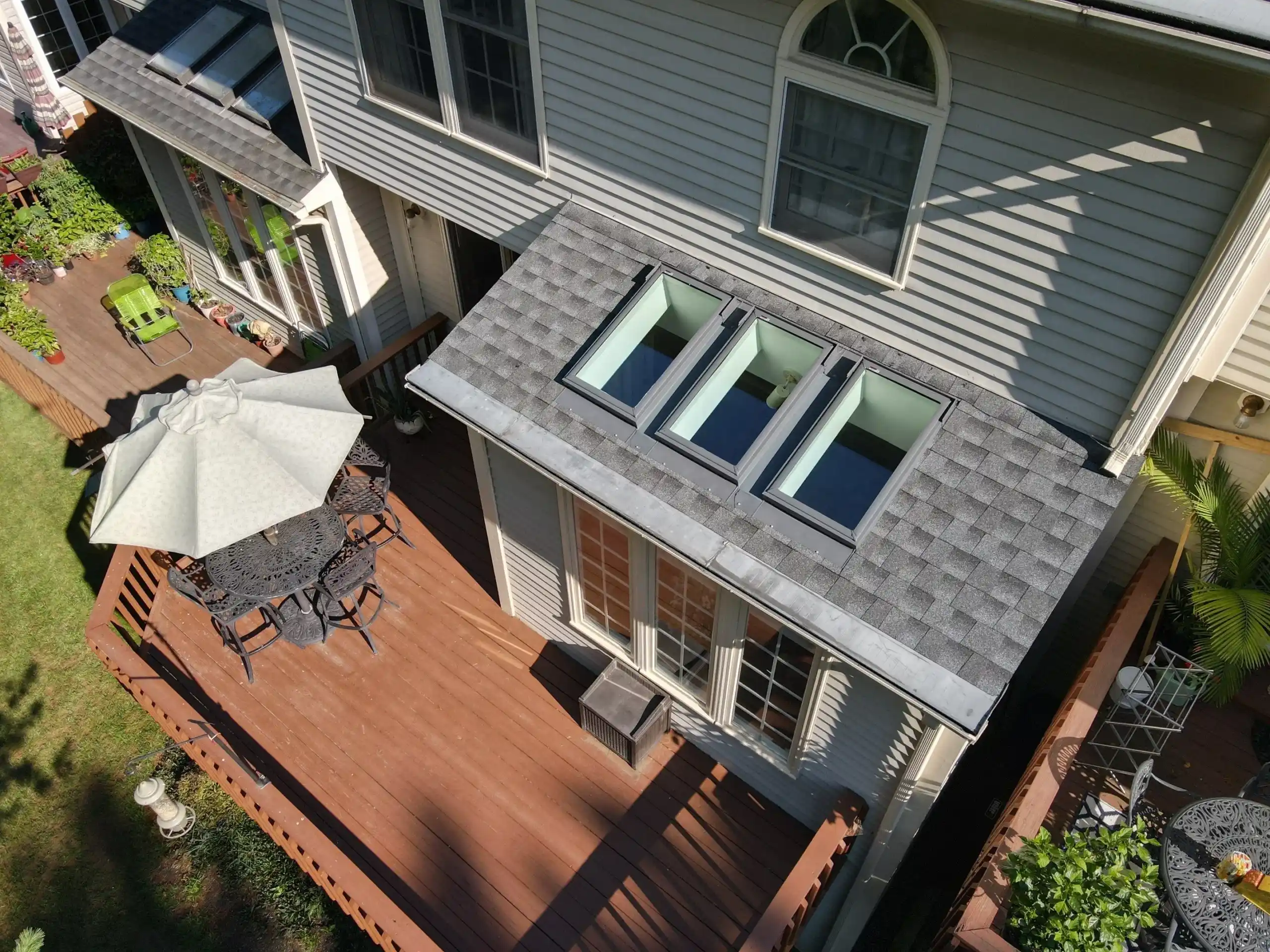 New roof and house wrap on a residential addition